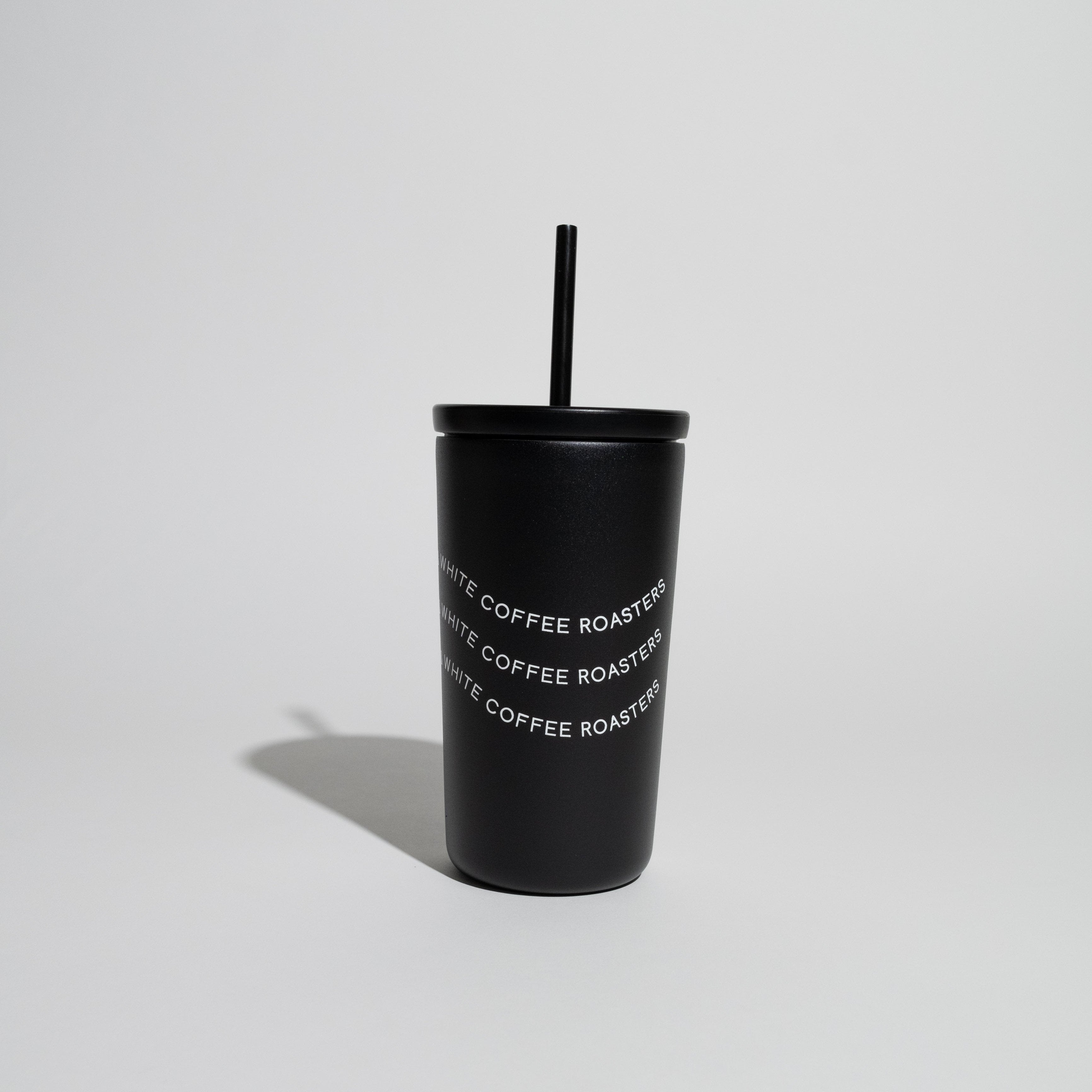 B&W Created Co. Cold Cup with 16oz capacity, featuring stainless steel, double-walled design, vacuum insulation, and twist-on lid, ideal for specialty coffee.