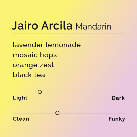 Jairo Arcila - Mandarin coffee, showcasing specialty beans from Colombia, highlighting unique mandarin co-fermentation and meticulous processing for distinct citrusy and aromatic flavor profiles.