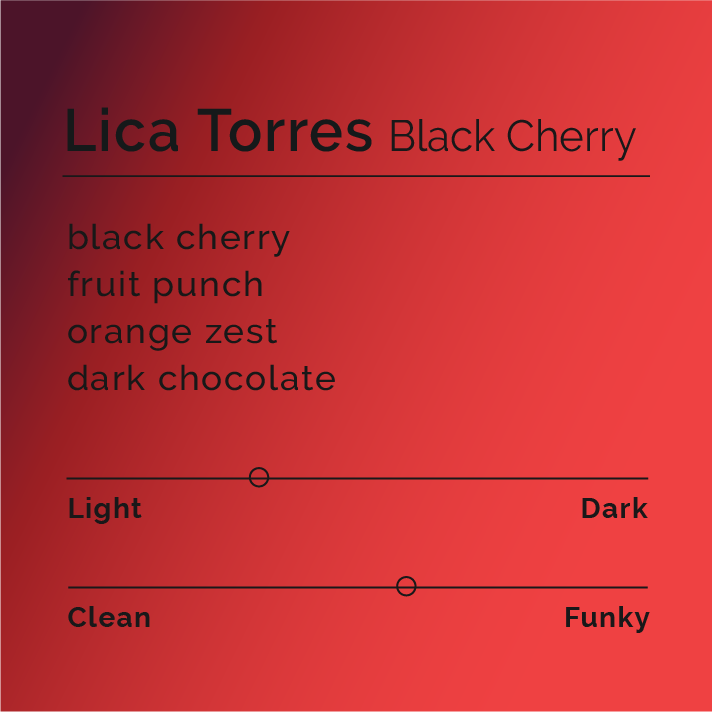 Lica Torres - Black Cherry coffee from Costa Rica, featuring Milenio variety, with distinct cherry flavors and a unique Black Cherry Anaerobic Natural process.