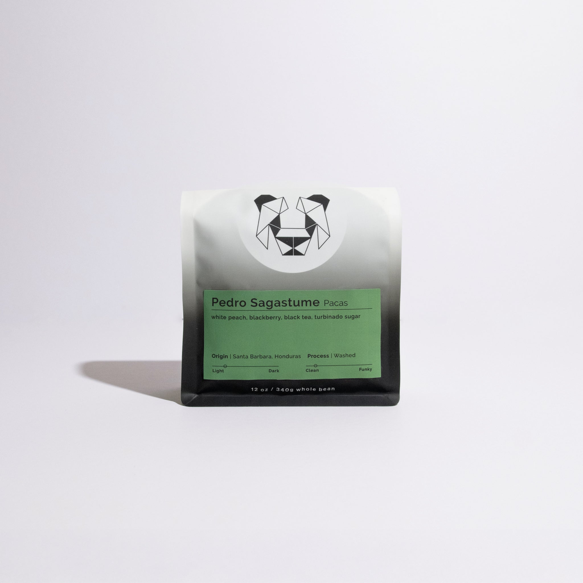 Pedro Sagastume - Pacas coffee bag, showcasing its origin from El Sauce, Honduras, highlighting the washed process and vibrant flavor notes of stone fruit and berries.