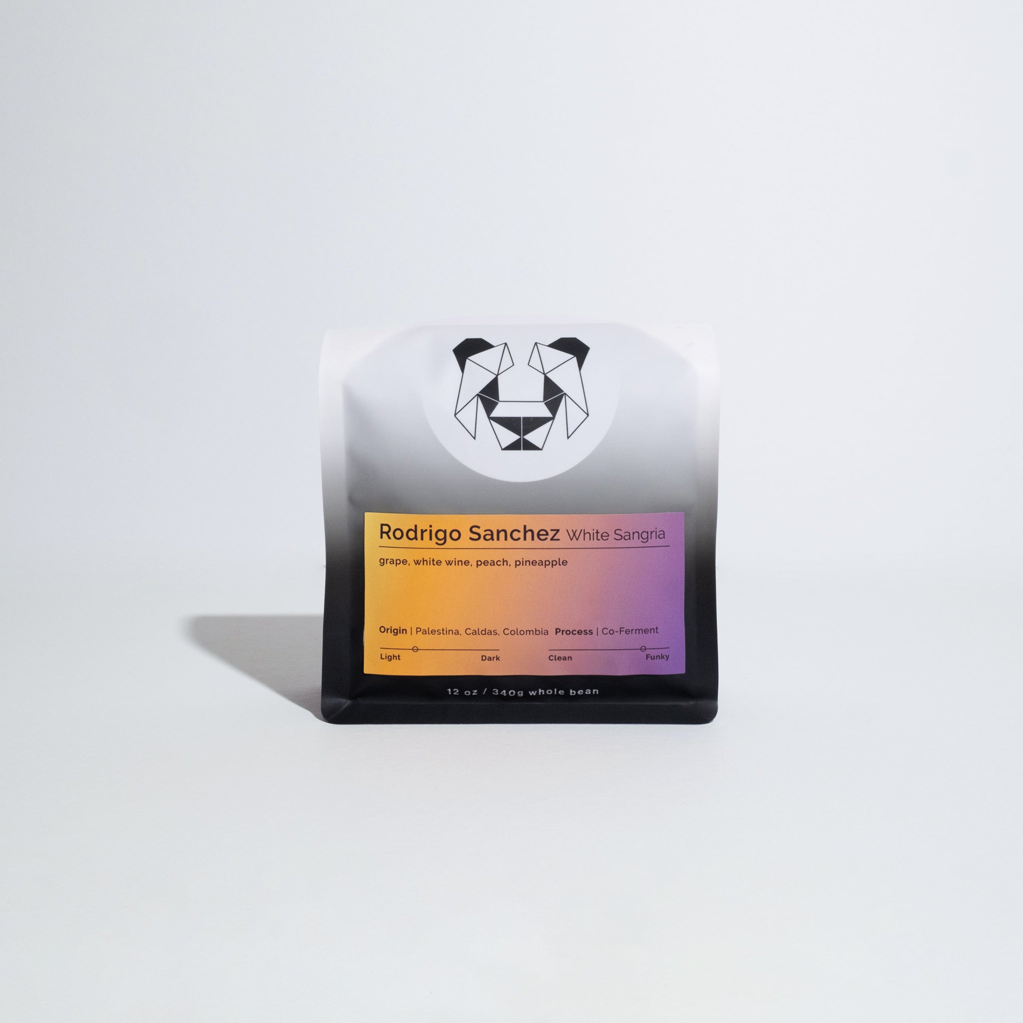 Rodrigo Sanchez - White Sangria coffee blend, highlighting co-fermented beans from El Eden, with notes of grape, wine, and tropical fruits.