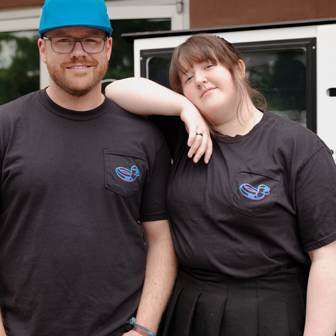 Summer '24 Glitch Panda Shirt, featuring a front pocket logo and a glitchy panda design on the back, with an oversized, durable fit.