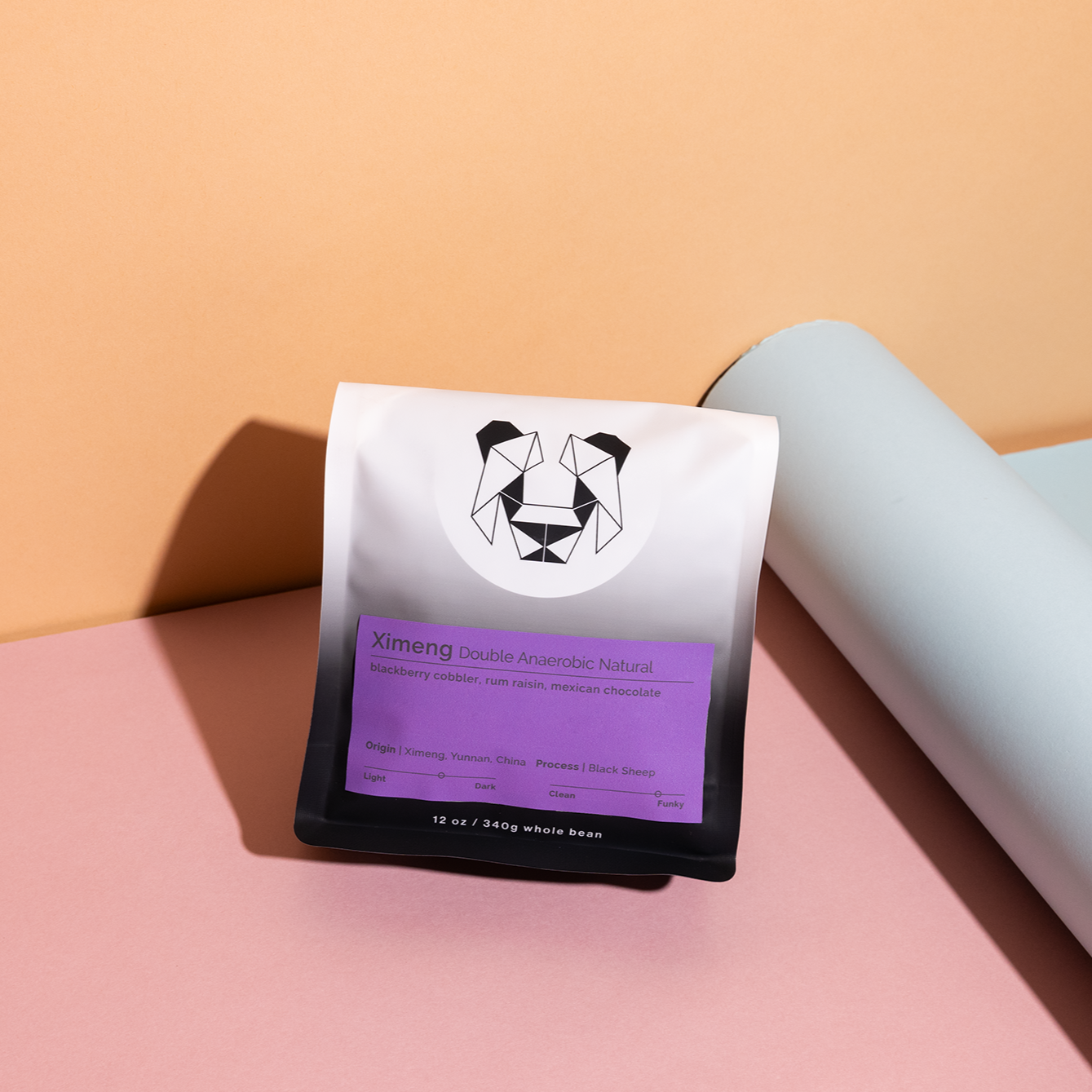 Ximeng - Double Anaerobic Natural coffee beans, processed by Torch Coffee, emphasizing its unique 30-day fermentation with notes of blackberry cobbler and Mexican chocolate.