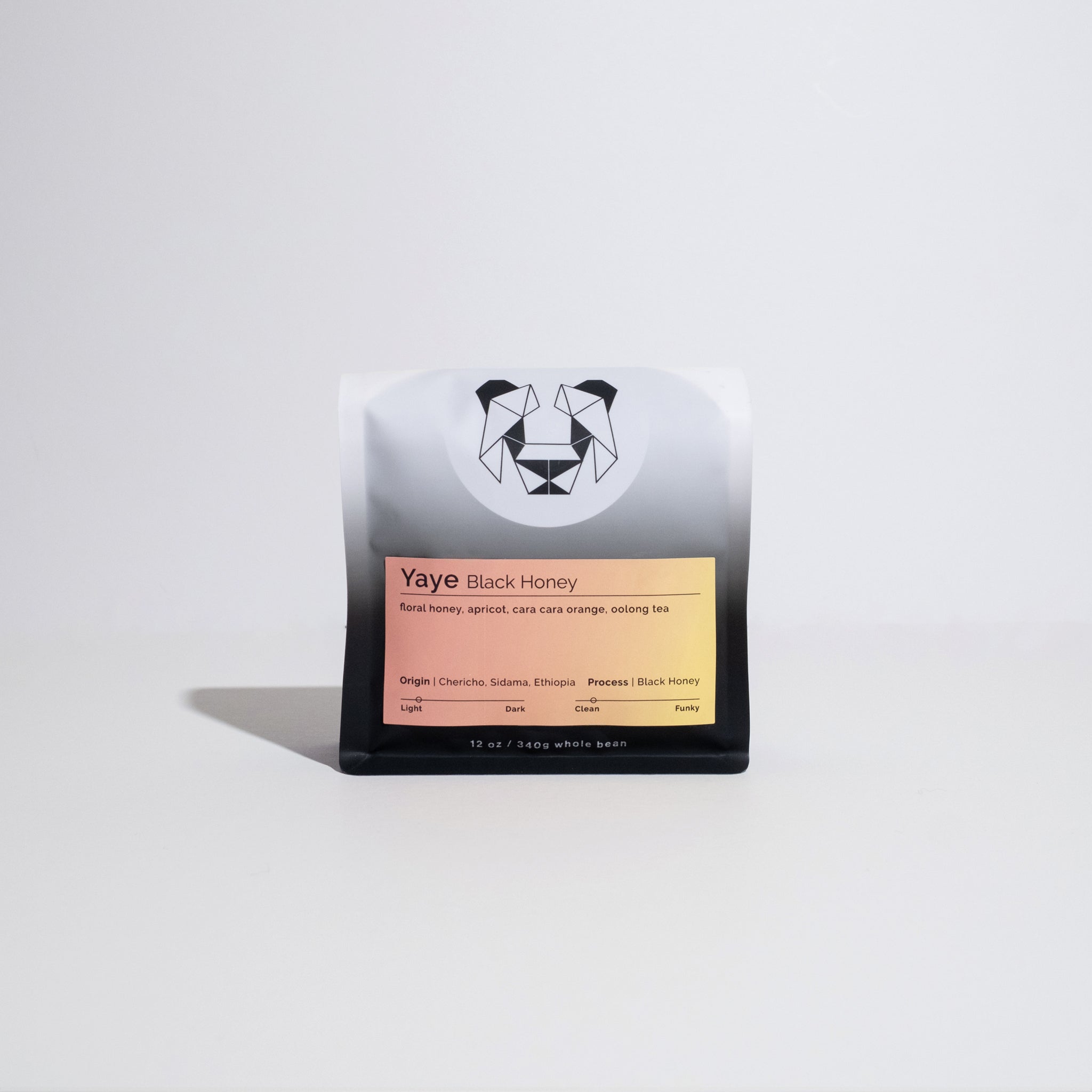 Yaye - Black Honey coffee beans from Sidama, Ethiopia, highlighting its slow ripening process and unique black honey processing at the Yaye washing station.