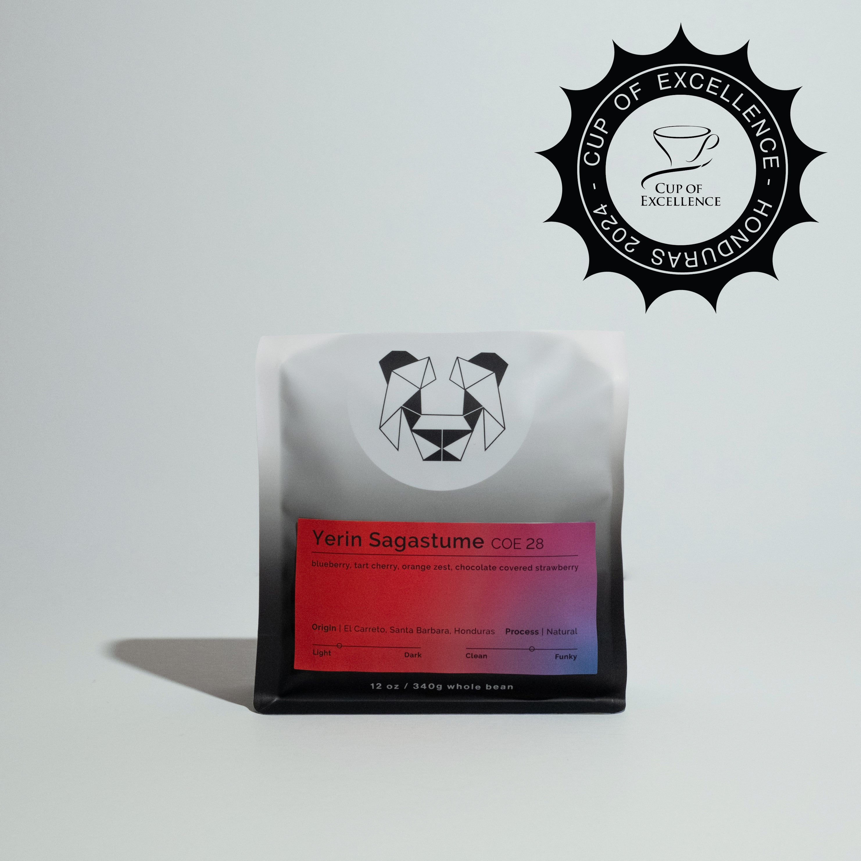 Yerin Sagastume - COE 28 coffee, showcasing SL-28 beans from El Carreto, known for vibrant fruitiness and intense sweetness, produced by Yerin in Santa Barbara, Honduras.