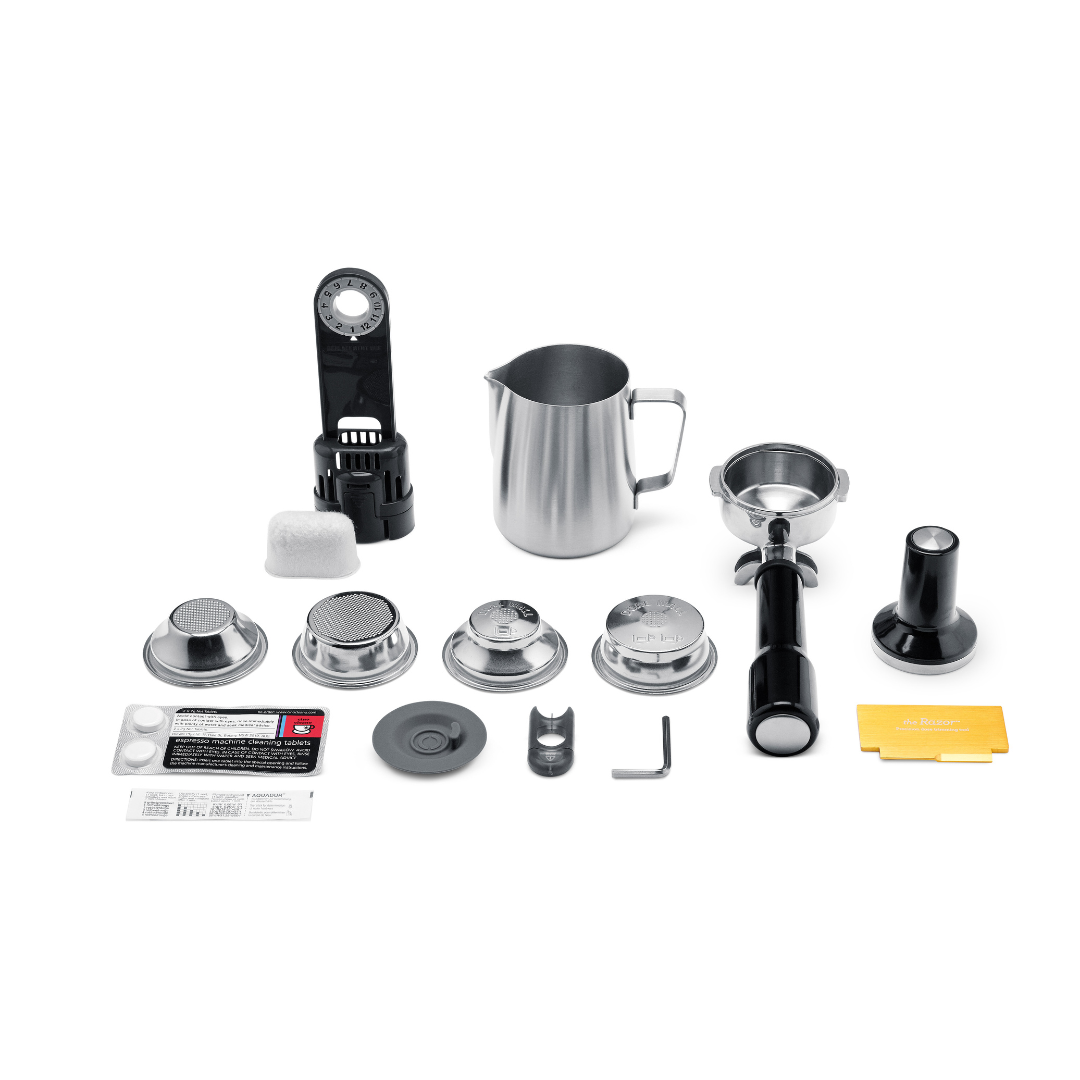 Breville Dual Boiler espresso machine with dual boiler system, PID temperature control, and separate steam boiler for simultaneous espresso extraction and milk steaming.