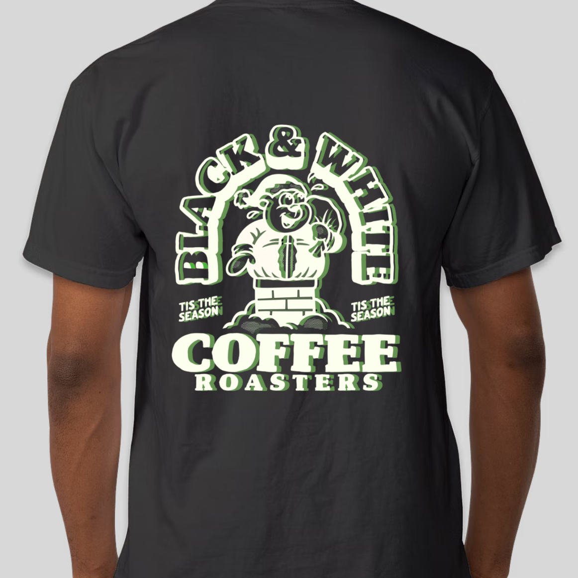 Holiday Glitch Shirt featuring Bear Roach's design on a Comfort Colors pocket tee, showcasing a unique glitch pattern for casual holiday gatherings. Limited edition.