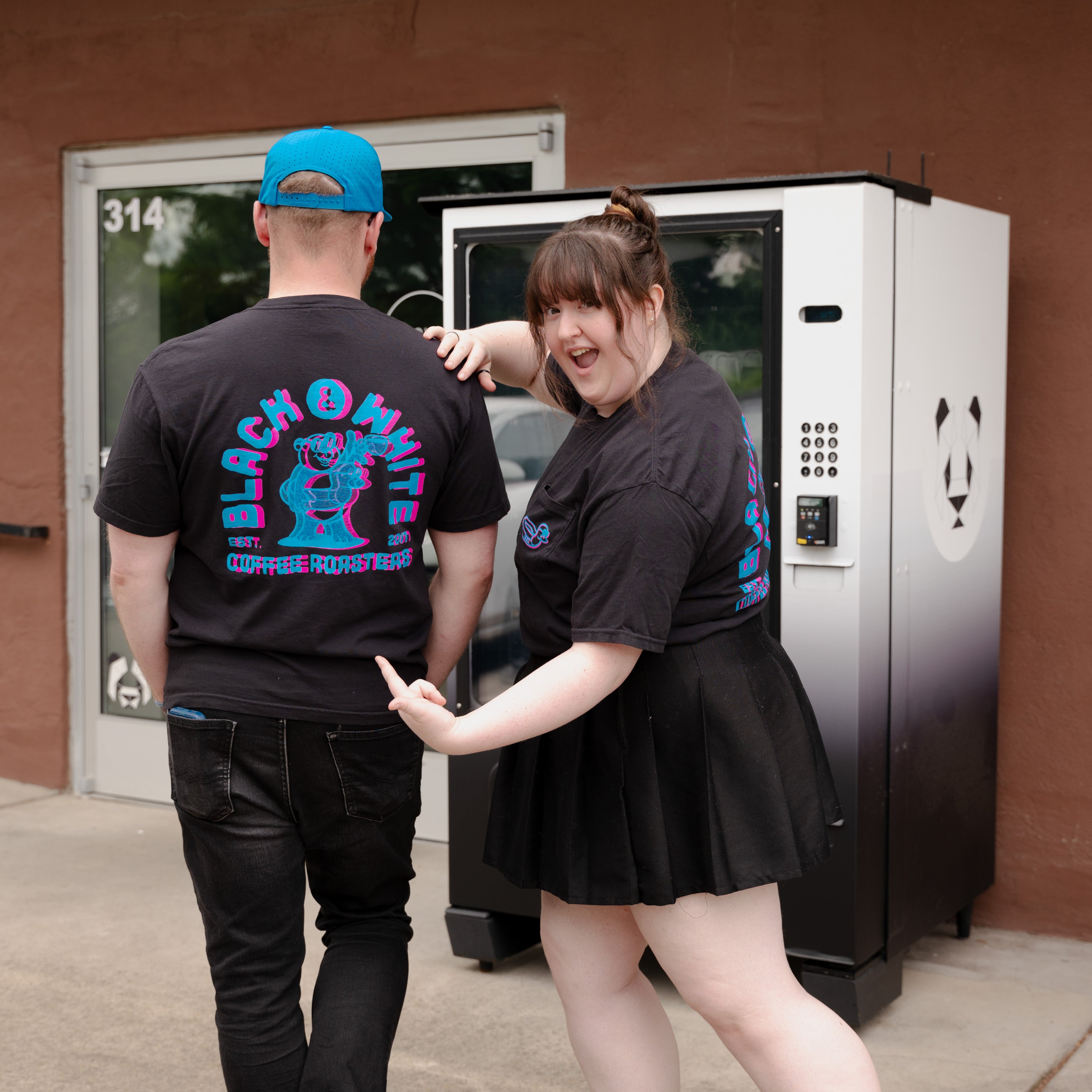 Summer '24 Glitch Panda Shirt featuring a front pocket logo and unique glitchy panda design on back, offering a slightly oversized fit and durable build.