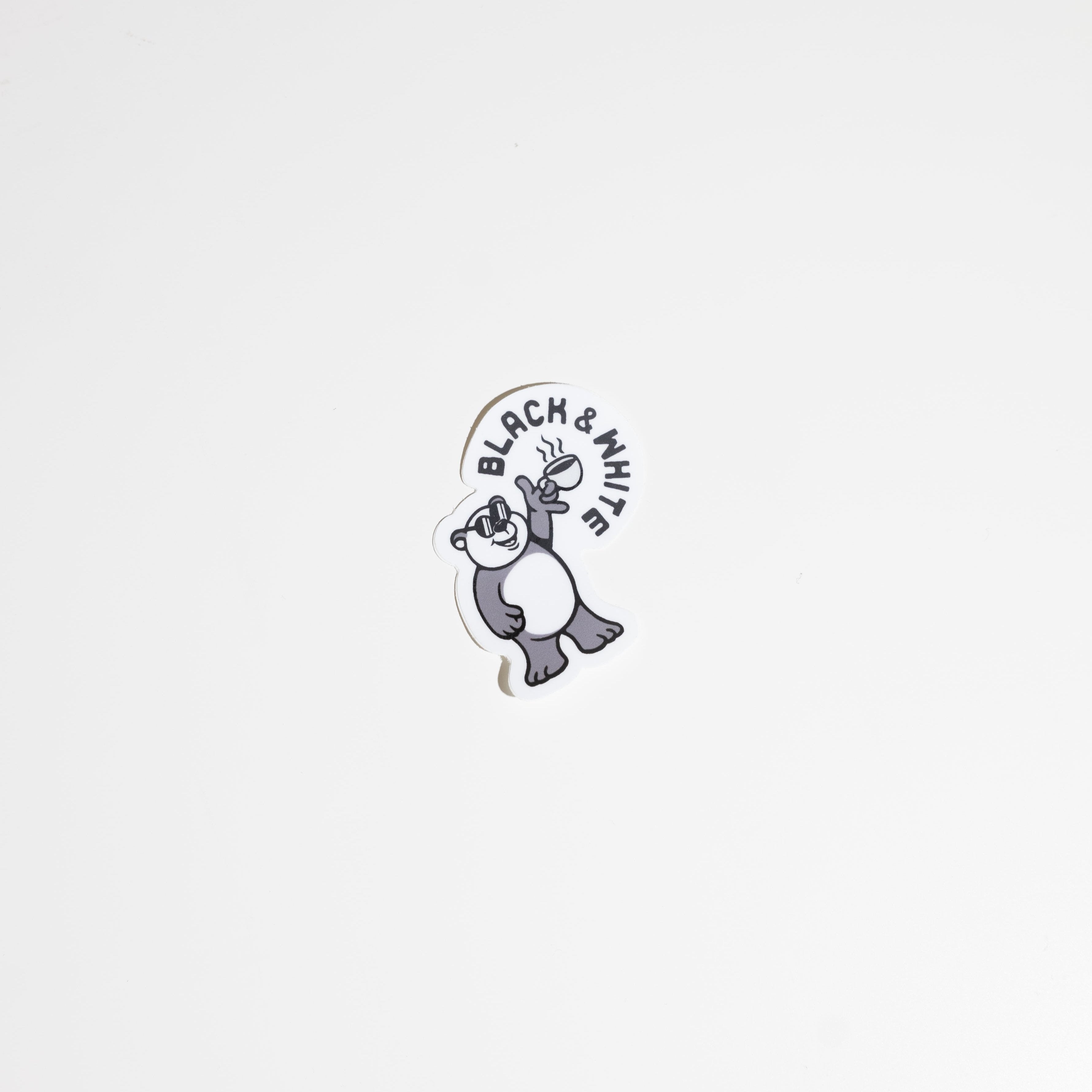 Summer Fun Panda Sticker by Bear Roach; a 1.76 x 2 durable, weatherproof die cut sticker featuring a playful panda design.